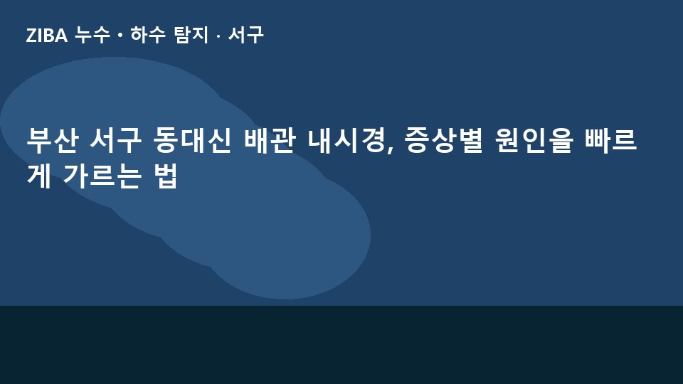 부산 서구 동대신 배관 내시경, 증상별 원인을 빠르게 가르는 법